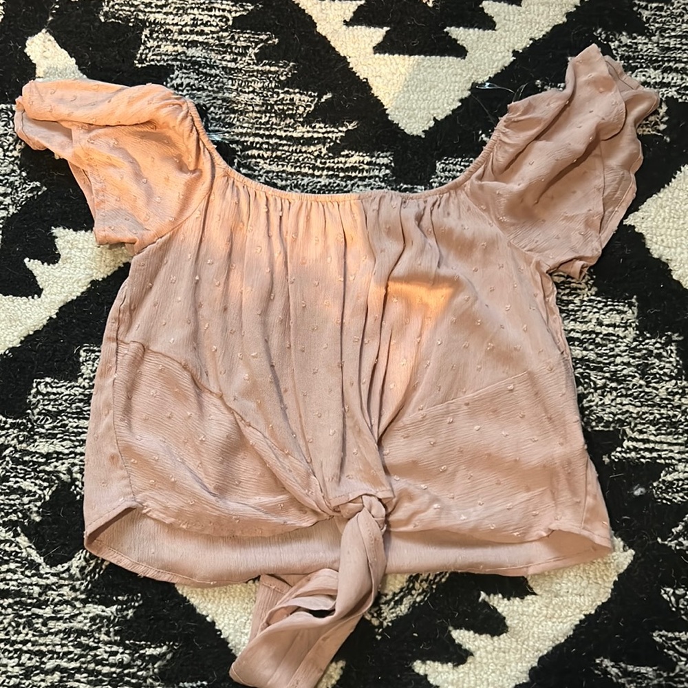 off the shoulder pink crop